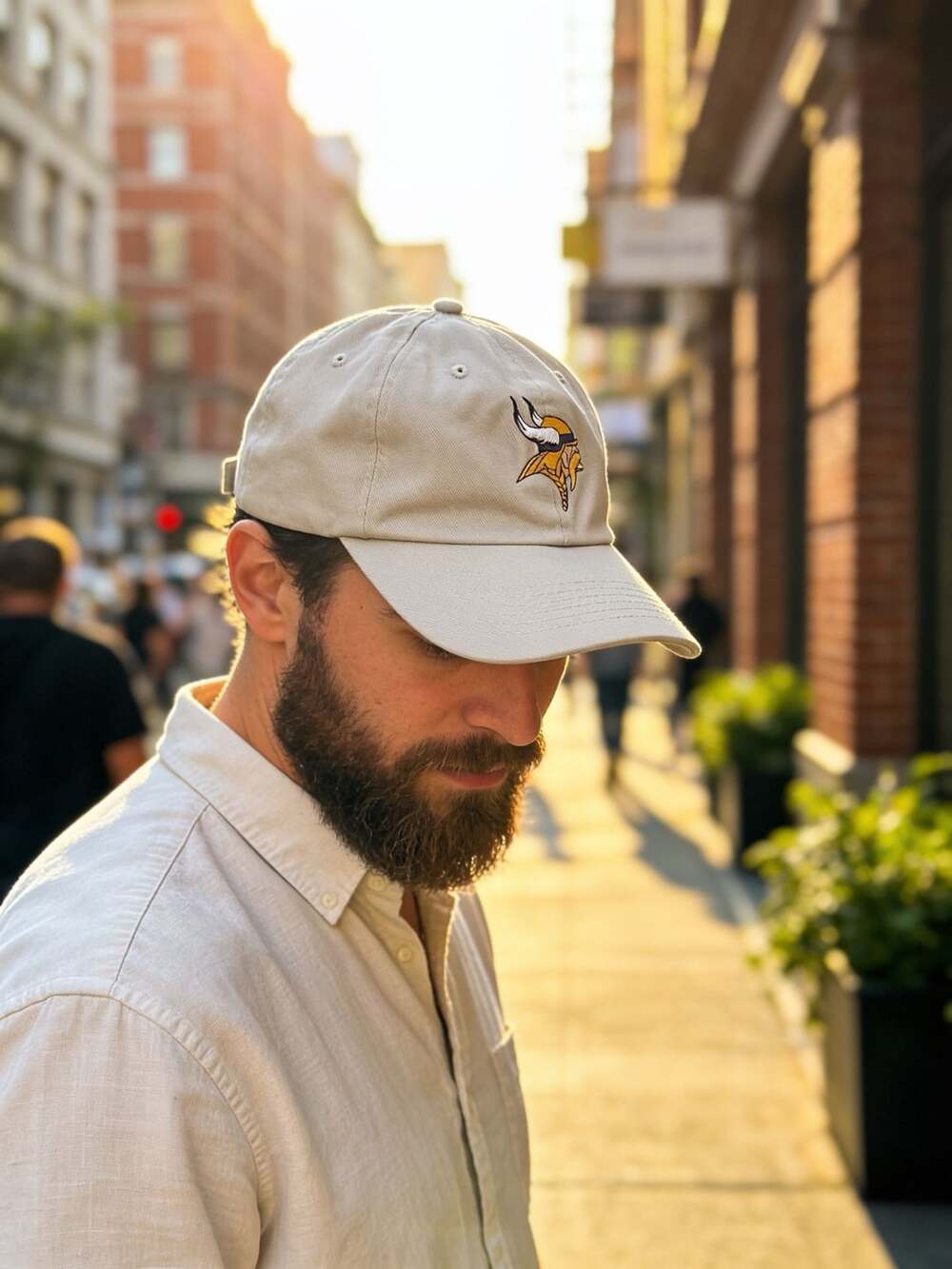Nfl Minnesota Vikings Hat Adjustable Khaki Baseball Cap
